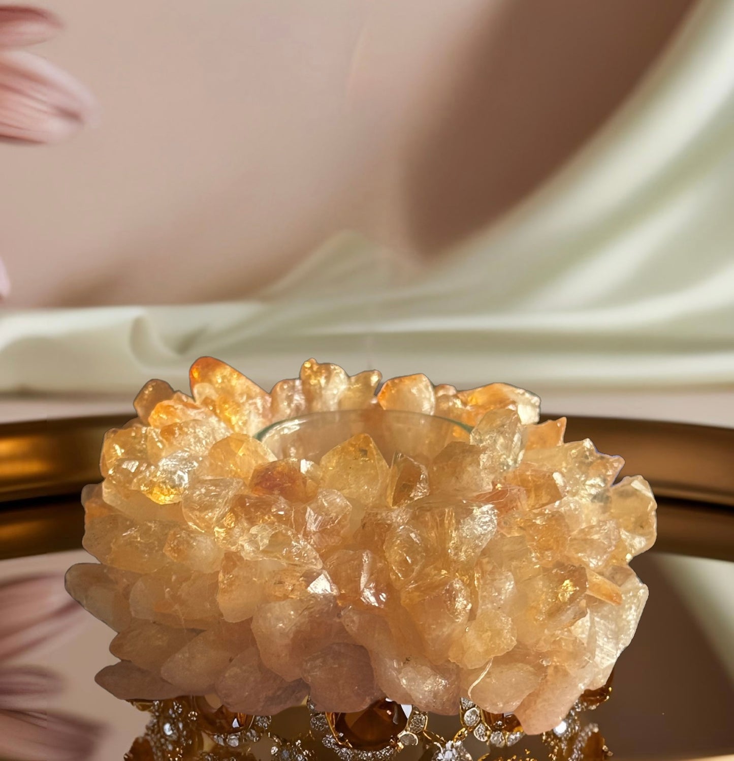 Demeter Harvest Goddess Citrine Point Candleholder