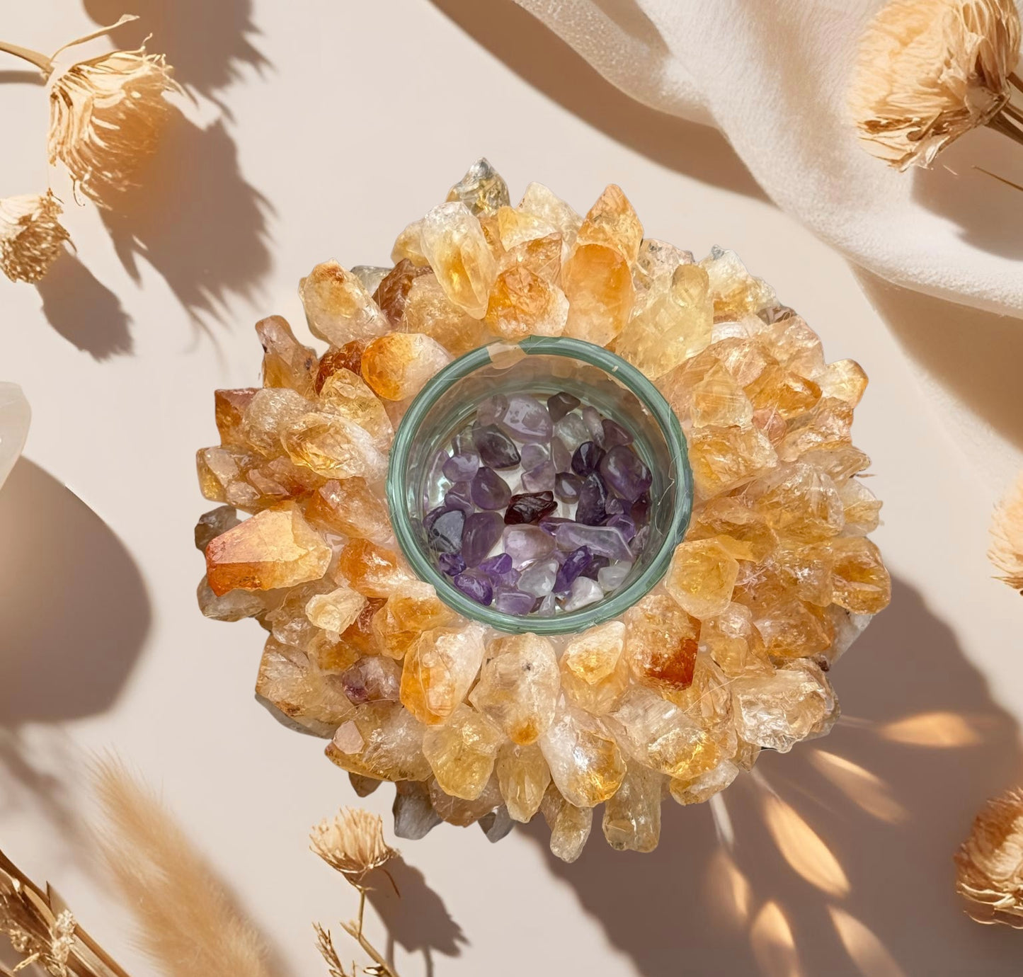 Demeter Harvest Goddess Citrine Point Candleholder