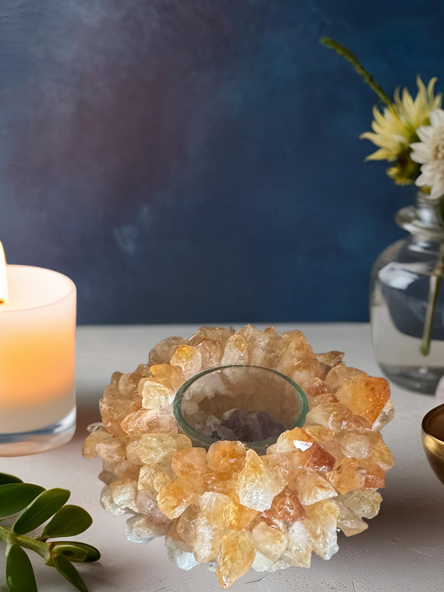 Demeter Harvest Goddess Citrine Point Candleholder