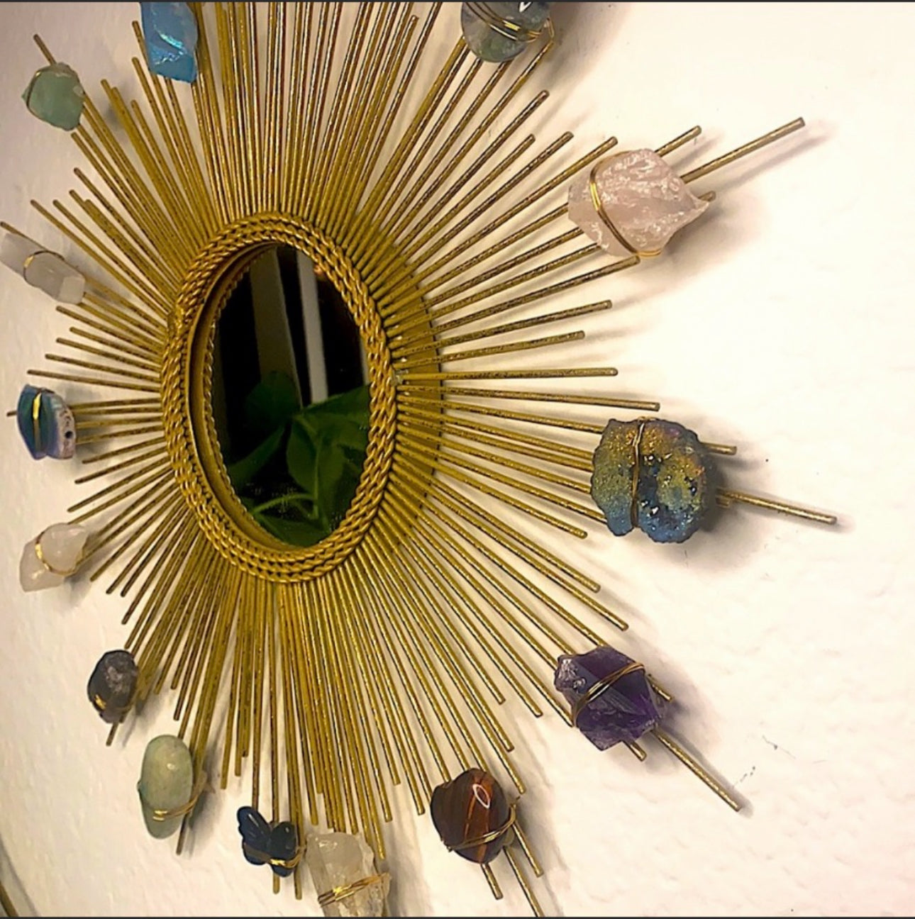 Alectrona Sunburst Crystal Mirror