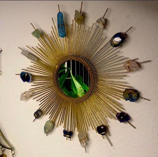Alectrona Sunburst Crystal Mirror