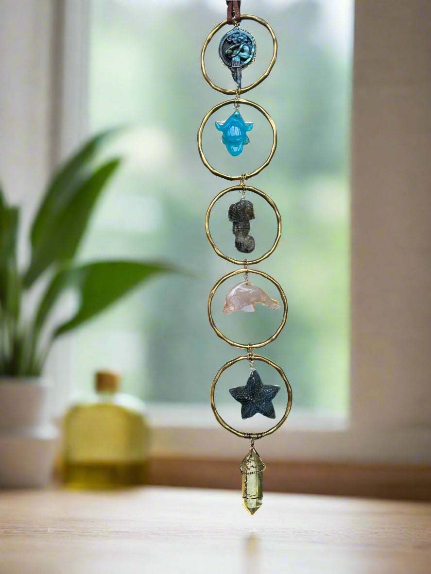 Amphitrite 6 Crystal Sun Catcher, Wall hanging