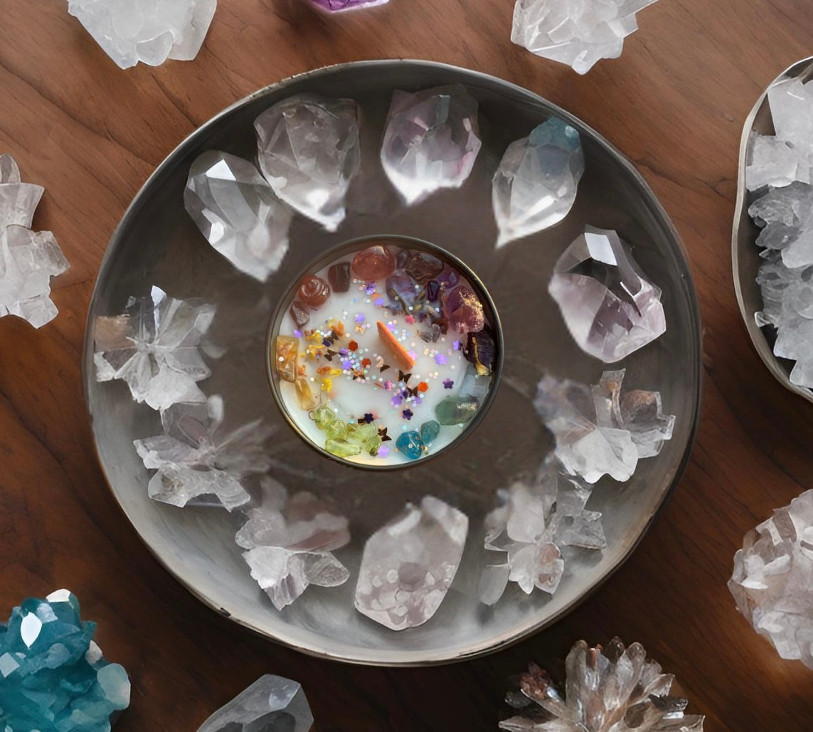 Iris Candle Crystal & Herb Infused