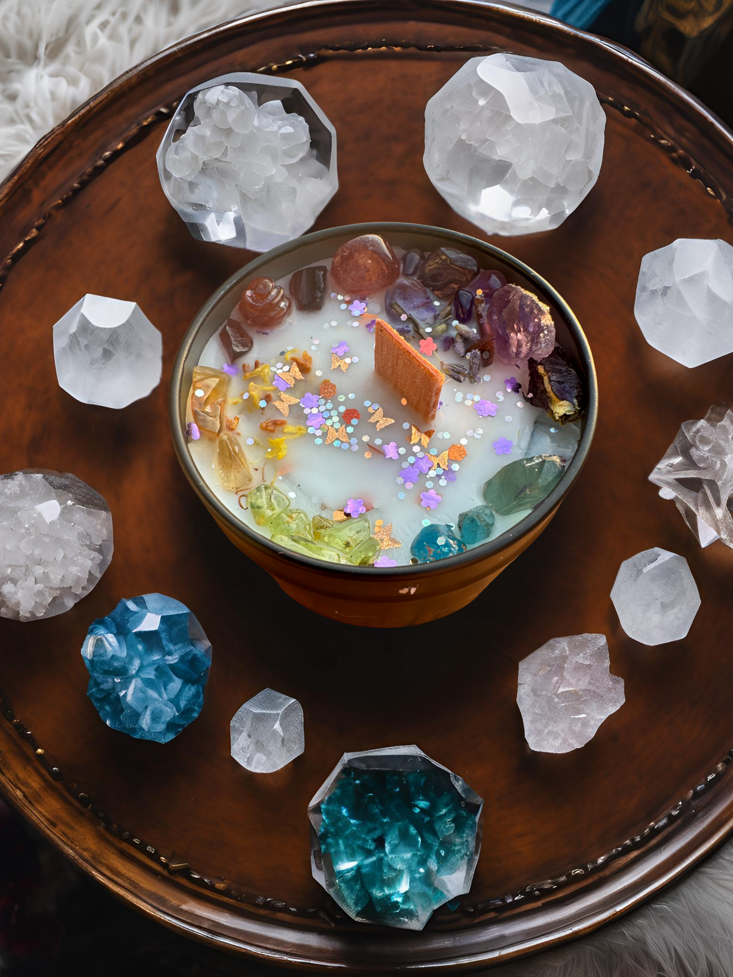 Iris Candle Crystal & Herb Infused