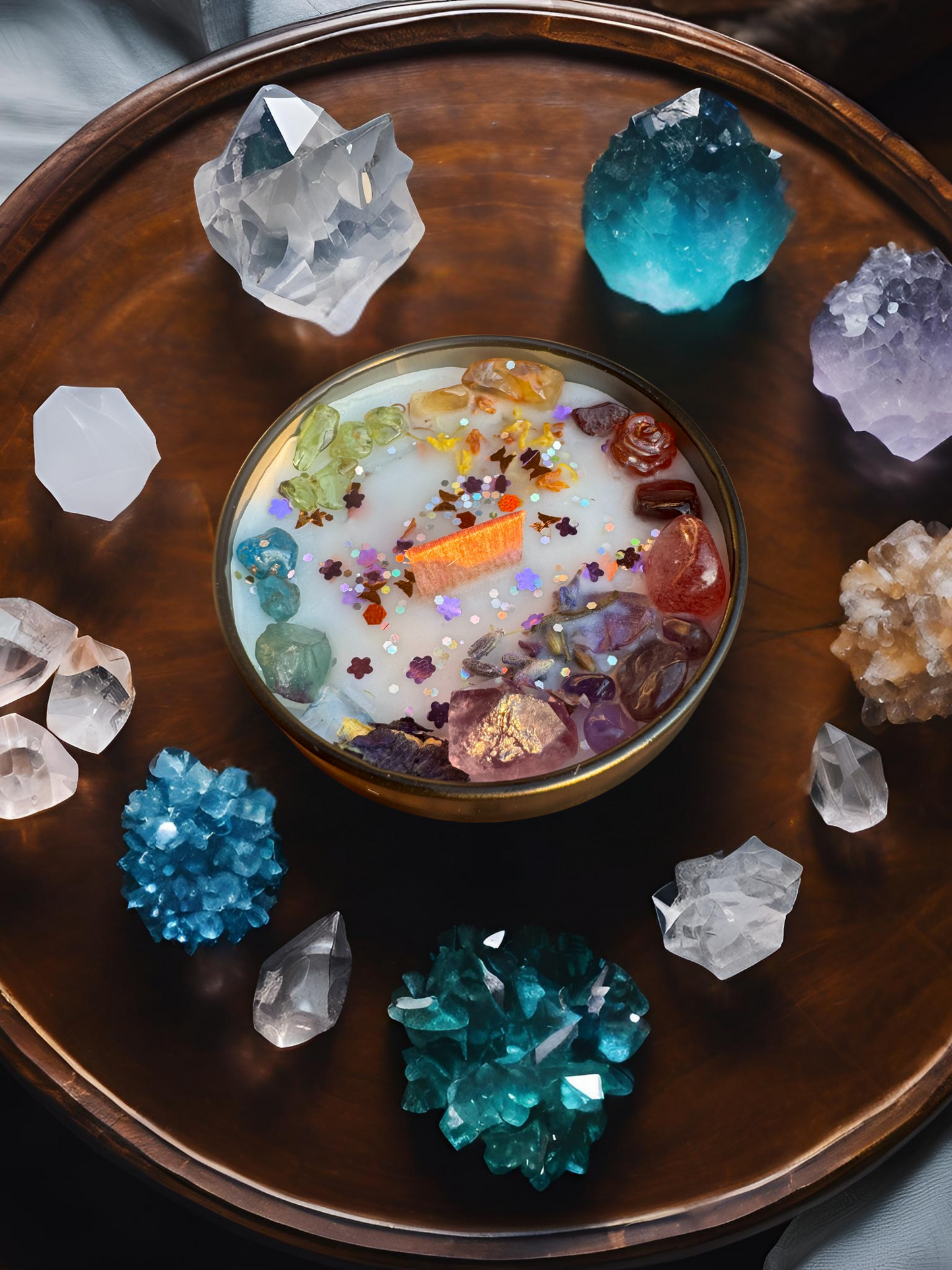 Iris Candle Crystal & Herb Infused