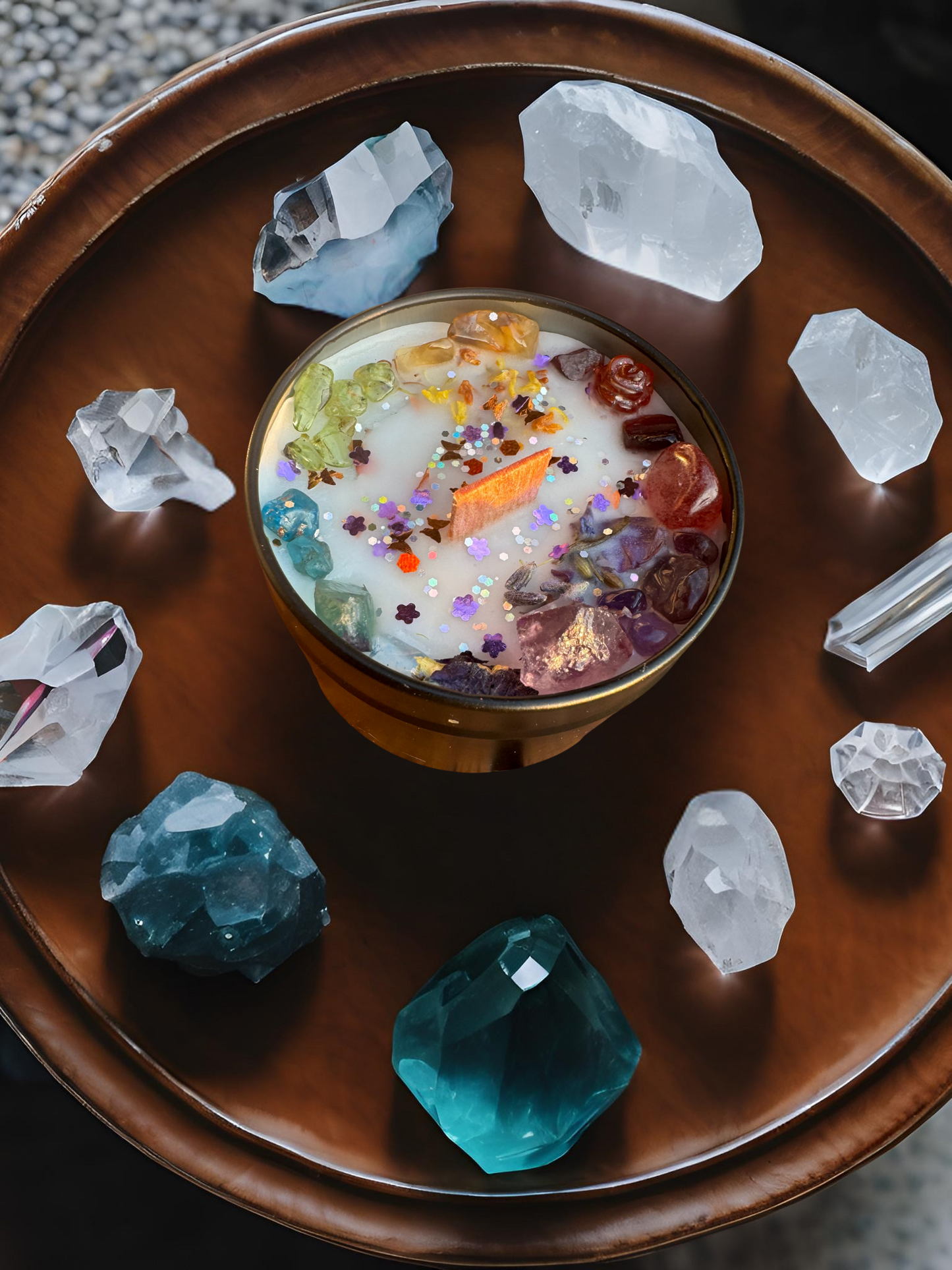 Iris Candle Crystal & Herb Infused