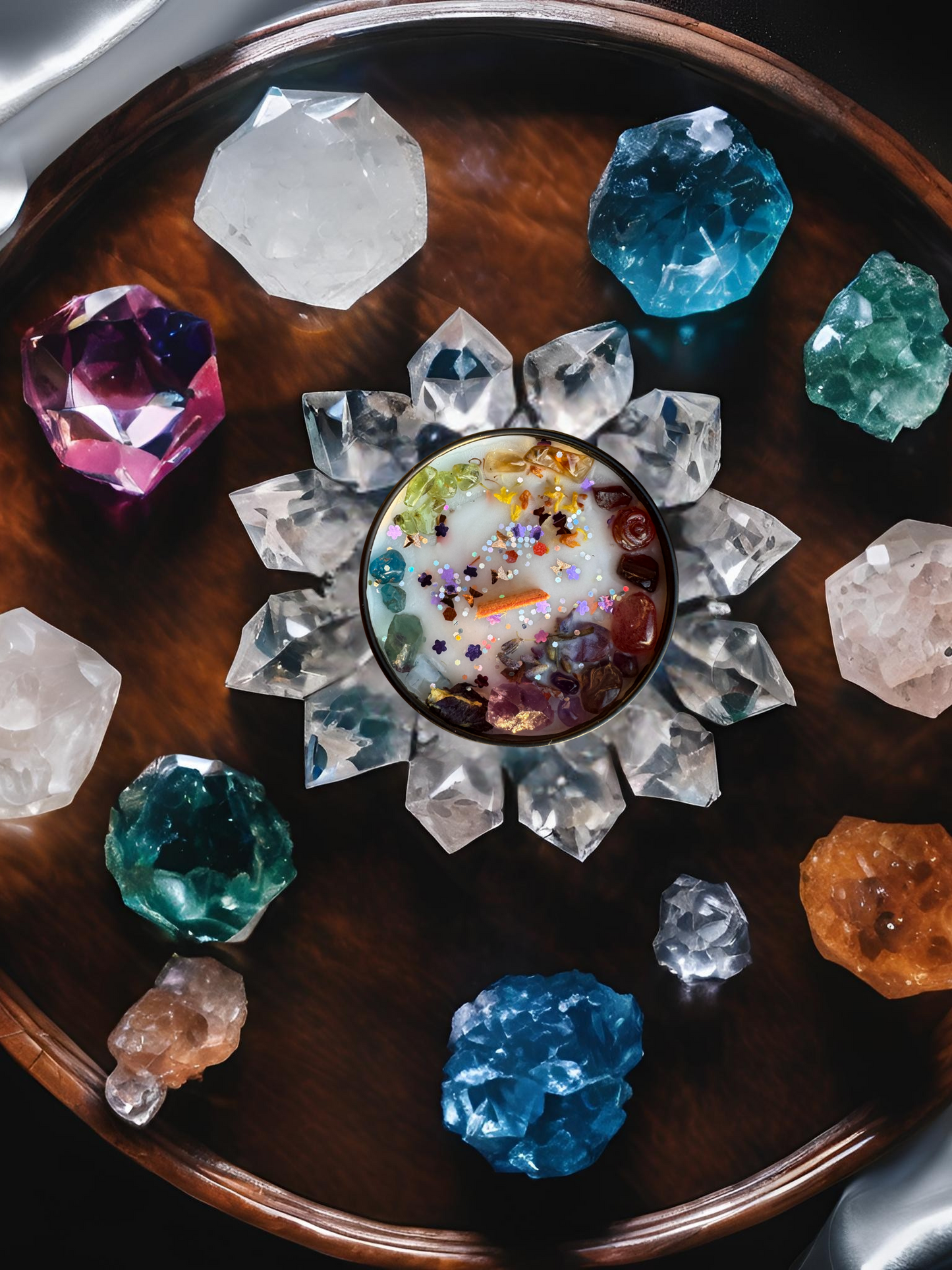 Iris Candle Crystal & Herb Infused