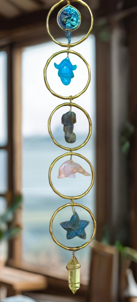 Amphitrite 6 Crystal Sun Catcher, Wall hanging